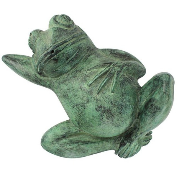 Spitting Lazy Frog Emerald Verde Cast Bronze Garden Statue Spouting